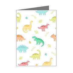 Animals Dinosaurs T-rex Pattern Mini Greeting Card by Pakjumat