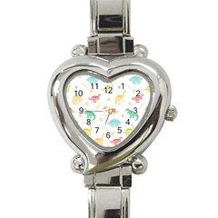 Animals Dinosaurs T-rex Pattern Heart Italian Charm Watch by Pakjumat