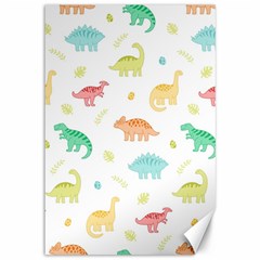 Animals Dinosaurs T-rex Pattern Canvas 12  X 18  by Pakjumat