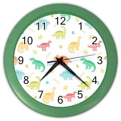 Animals Dinosaurs T-rex Pattern Color Wall Clock by Pakjumat