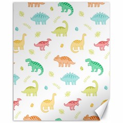 Animals Dinosaurs T-rex Pattern Canvas 11  X 14  by Pakjumat