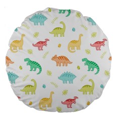 Animals Dinosaurs T-rex Pattern Large 18  Premium Round Cushions by Pakjumat