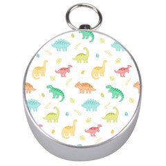 Animals Dinosaurs T-rex Pattern Silver Compasses by Pakjumat