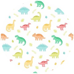 Animals Dinosaurs T-rex Pattern Wooden Puzzle Round by Pakjumat