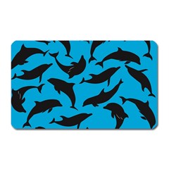 Dolphin Silhouette Pattern Magnet (rectangular) by Pakjumat