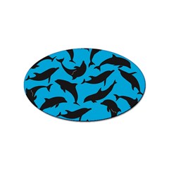 Dolphin Silhouette Pattern Sticker Oval (10 Pack) by Pakjumat