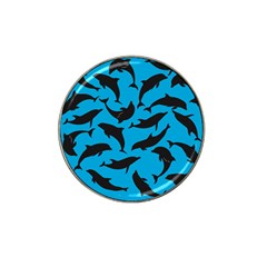 Dolphin Silhouette Pattern Hat Clip Ball Marker by Pakjumat