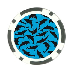 Dolphin Silhouette Pattern Poker Chip Card Guard by Pakjumat