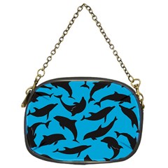 Dolphin Silhouette Pattern Chain Purse (one Side) by Pakjumat