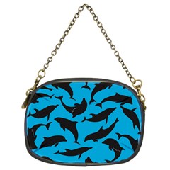 Dolphin Silhouette Pattern Chain Purse (two Sides) by Pakjumat