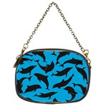 Dolphin Silhouette Pattern Chain Purse (Two Sides) Front