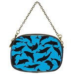 Dolphin Silhouette Pattern Chain Purse (Two Sides) Back