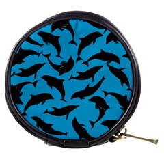 Dolphin Silhouette Pattern Mini Makeup Bag by Pakjumat