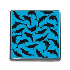 Dolphin Silhouette Pattern Memory Card Reader (square 5 Slot) by Pakjumat