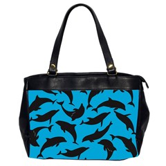 Dolphin Silhouette Pattern Oversize Office Handbag (2 Sides) by Pakjumat