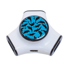 Dolphin Silhouette Pattern 3-port Usb Hub by Pakjumat