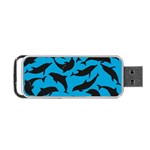 Dolphin Silhouette Pattern Portable USB Flash (Two Sides) Front