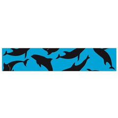 Dolphin Silhouette Pattern Small Premium Plush Fleece Scarf by Pakjumat