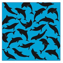 Dolphin Silhouette Pattern Square Satin Scarf (36  X 36 ) by Pakjumat