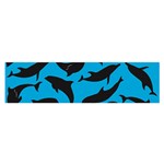 Dolphin Silhouette Pattern Oblong Satin Scarf (16  x 60 ) Front