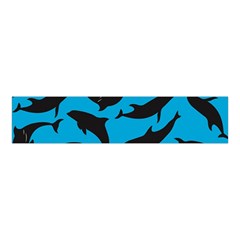 Dolphin Silhouette Pattern Velvet Scrunchie by Pakjumat