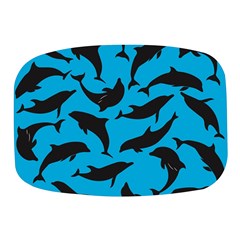 Dolphin Silhouette Pattern Mini Square Pill Box