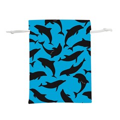 Dolphin Silhouette Pattern Lightweight Drawstring Pouch (m)