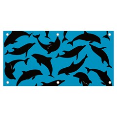 Dolphin Silhouette Pattern Banner And Sign 6  X 3  by Pakjumat