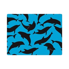 Dolphin Silhouette Pattern Premium Plush Fleece Blanket (mini) by Pakjumat