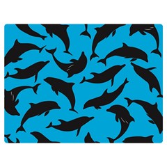 Dolphin Silhouette Pattern Premium Plush Fleece Blanket (extra Small)