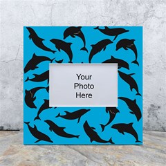 Dolphin Silhouette Pattern White Box Photo Frame 4  X 6  by Pakjumat