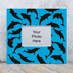 Dolphin Silhouette Pattern White Wall Photo Frame 5  X 7  by Pakjumat