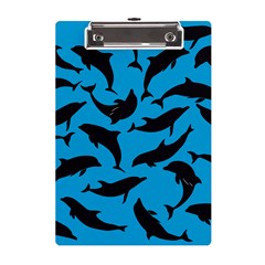 Dolphin Silhouette Pattern A5 Acrylic Clipboard