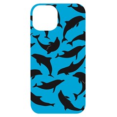 Dolphin Silhouette Pattern Iphone 14 Black Uv Print Case