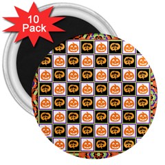 Lantern Chess Halloween 3  Magnets (10 Pack) 