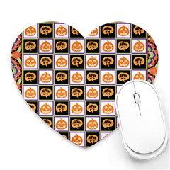 Lantern Chess Halloween Heart Mousepad