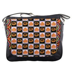 Lantern Chess Halloween Messenger Bag by Pakjumat