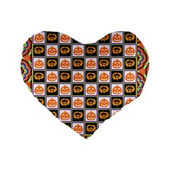 Lantern Chess Halloween Standard 16  Premium Flano Heart Shape Cushions