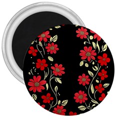 Pattern Flowers Design Nature 3  Magnets