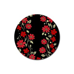 Pattern Flowers Design Nature Rubber Coaster (round)