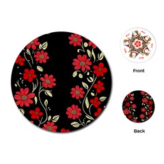 Pattern Flowers Design Nature Playing Cards Single Design (round)