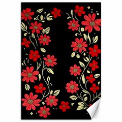 Pattern Flowers Design Nature Canvas 12  X 18  by Pakjumat