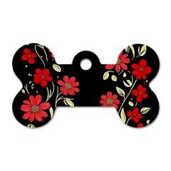 Pattern Flowers Design Nature Dog Tag Bone (one Side)