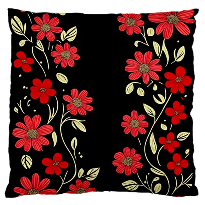 Pattern Flowers Design Nature Large Cushion Case (One Side)