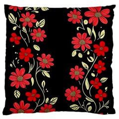 Pattern Flowers Design Nature Standard Premium Plush Fleece Cushion Case (one Side)