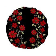 Pattern Flowers Design Nature Standard 15  Premium Flano Round Cushions by Pakjumat