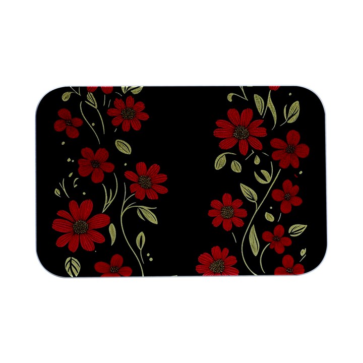 Pattern Flowers Design Nature Open Lid Metal Box (Silver)  