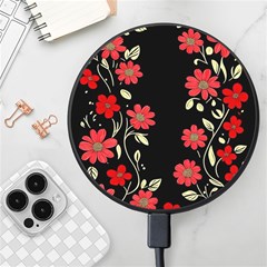 Pattern Flowers Design Nature Wireless Fast Charger(black) by Pakjumat