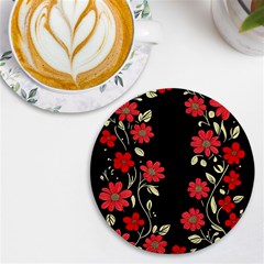 Pattern Flowers Design Nature Uv Print Round Tile Coaster