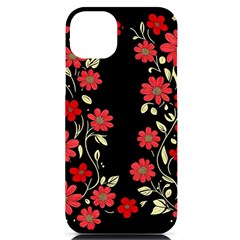 Pattern Flowers Design Nature Iphone 14 Plus Black Uv Print Case by Pakjumat